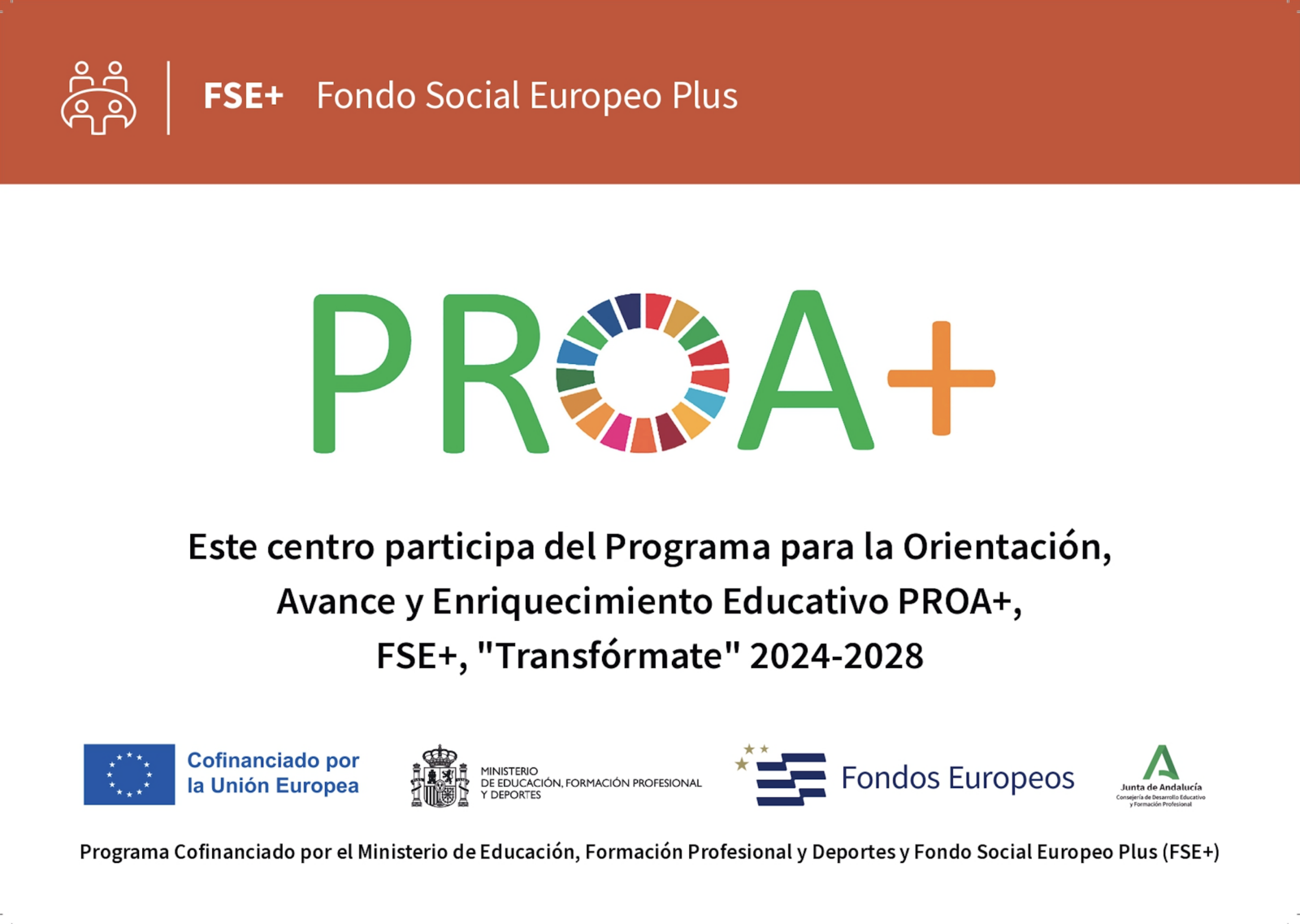 Programa PROA+, FSE+, Transfórmate 2024-2028