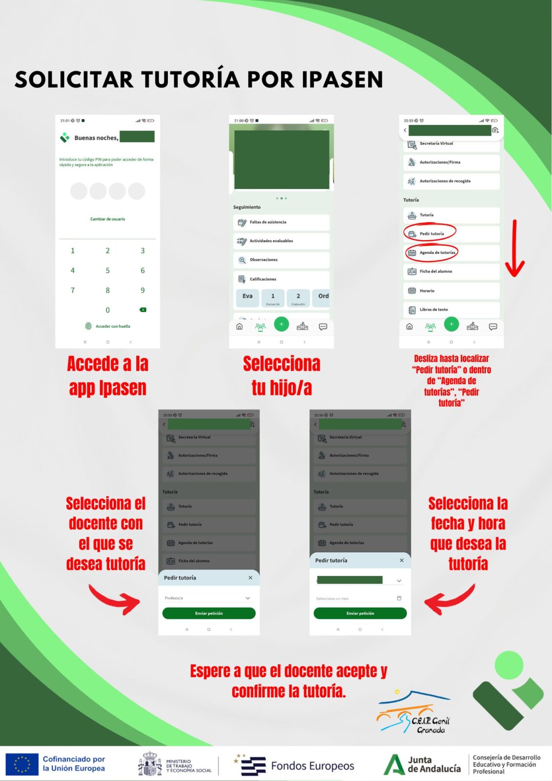 Pasos para solicitar una tutoría a través de la app iPasen